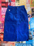 Blue Corduroy Midi Skirt