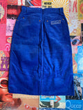 Blue Corduroy Midi Skirt