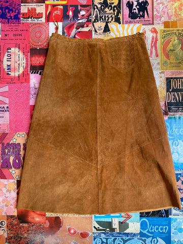 Brown Corduroy Midi Skirt