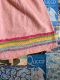 Pink Wide Band Stripe Tufted Skirt