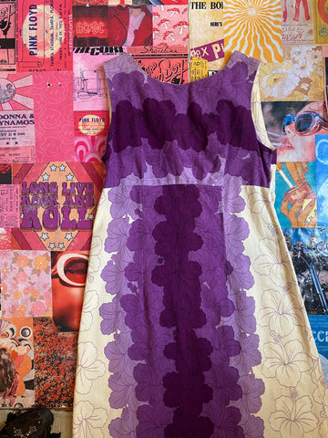 Monochromatic Purple Flower Maxi Dress
