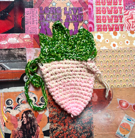 Crocheted Strawberry Purse
