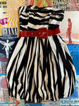 Red Belt Striped Dress