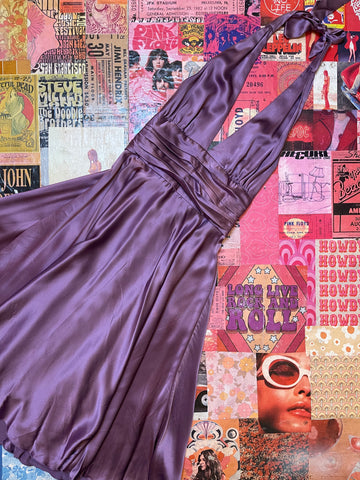 Silk Purple Halter Dress