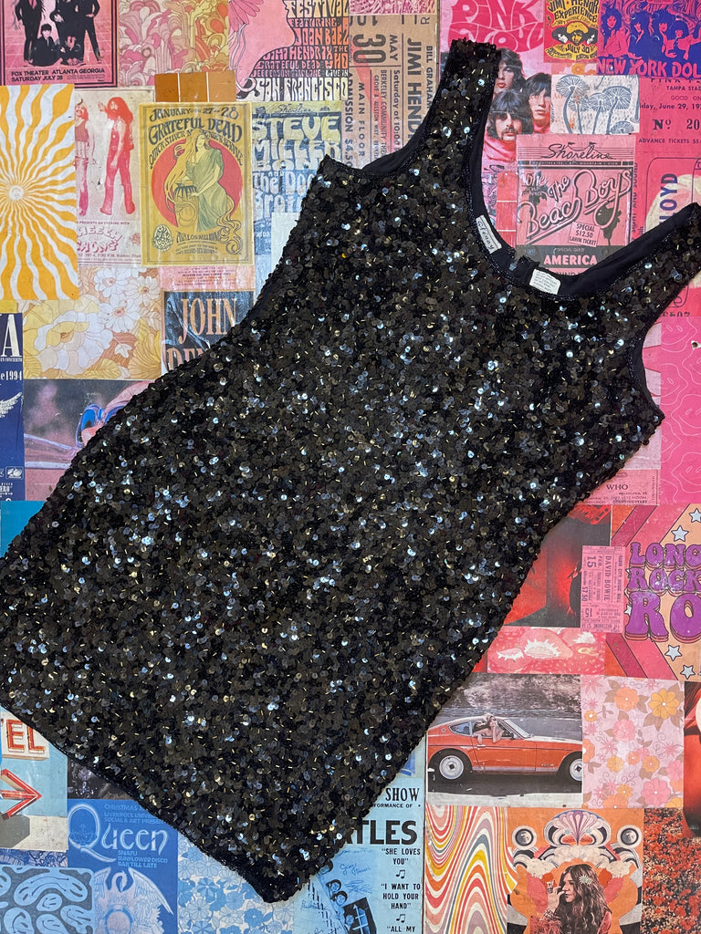 Black Sequined Mini Dress Black Sequined Mini Dress