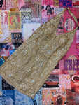 Gold Sequined Halter Dress