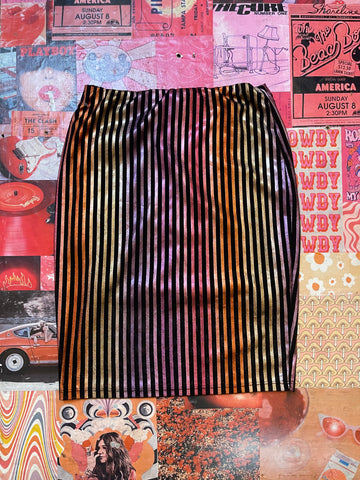 Metallic Rainbow Stripe Skirt