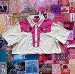 Pink And White Fringe Cowboy Shirt