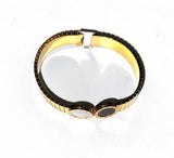 white/black circle bracelet gold