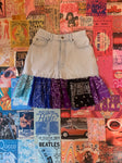 Denim Frill Patchwork Skirt