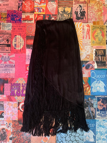 Long Black Frill Skirt