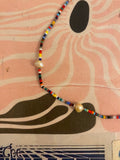 Rainbow Bead Pearl Necklace