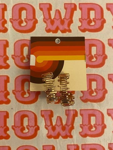 Gold Paper Clip Hoops