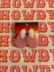 Pink And White Earrings