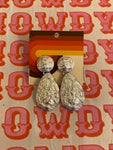 Textured Silver Dangly Earrings