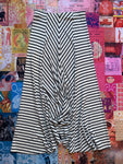 White Black Stripe Maxi Skirt