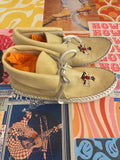 Tan Beaded Moccasins