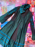 Issey Miyake Blue and Forest Green Couture Jacket