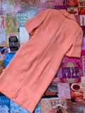 James Hogan Pink Structured V-Neck Collar Dress Size S/M