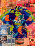 Vibrant Neon Colored Floral Poncho Styled Top