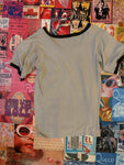 Grey V Neck Ringer Tee