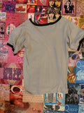 Grey V Neck Ringer Tee