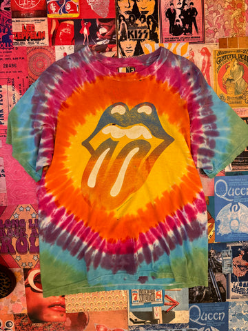 Rainbow Tie Dye Rolling Stones Tee