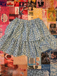 Blue Floral Ruffle Skirt