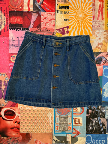 Button Denim Skirt