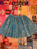 Blue Floral Flouncy Skirt