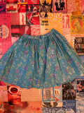 Blue Floral Flouncy Skirt