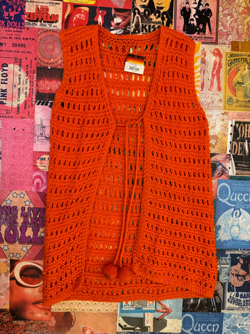 Orange Crochet Vest