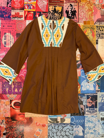 70s Brown Tunic Dress