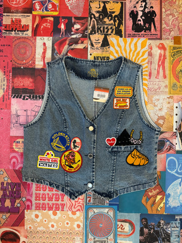 Penny Lane Denim Button Vest