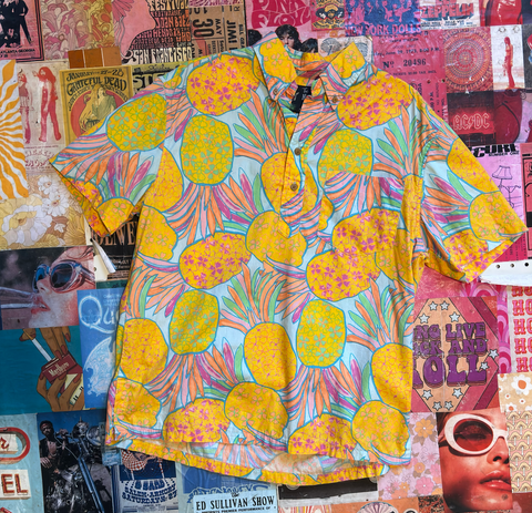Pineapple Short Sleeve Button Up
