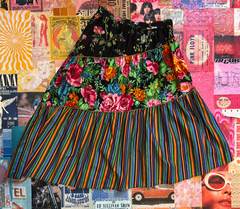 Floral Stripe Skirt