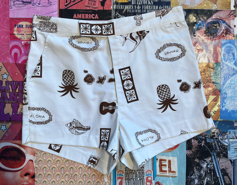 White Hawaii Pineapple Shorts