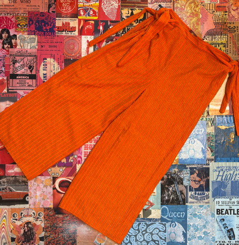 Terry Cloth Orange Striped Pants