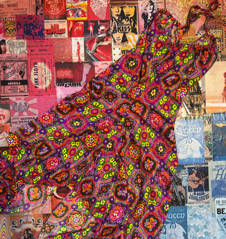 Neon Floral Wrap Dress