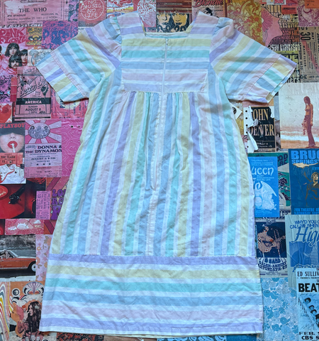 Pastel Striped Zip-Up Dress