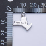 18K Gold Filled United States of America State Map Charm in Gold & Silver | AK064 - AK113