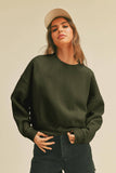 Blank Short Cropped Long Sleeve Sweatshirt