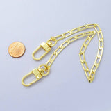 24K Gold Filled 11.5 Inch Paperclip Curb Chain Bag Purse Charm Keychain Findings | WA-2940