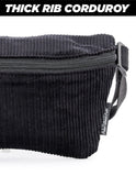 Slim Fanny Pack Festival Crossbody Belt Bag Corduroy Black