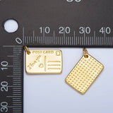 24K Gold Filled 19mm "I Love You" Script Post Card Charm in Gold & Silver | X586