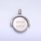 24K Gold Filled Double Sided "Good Luck" "Try Again" Coin Charm in Gold & Silver | W401