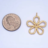 24K Gold Filled Minimalist Flower Pendant in Gold & Silver | AG947