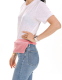 Slim Fanny Pack Festival Crossbody Belt Bag Corduroy Pink