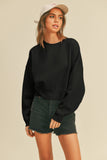 Blank Short Cropped Long Sleeve Sweatshirt