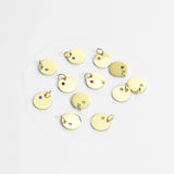 18K Gold PVD Blank Engravable Circle Birthstone Charm